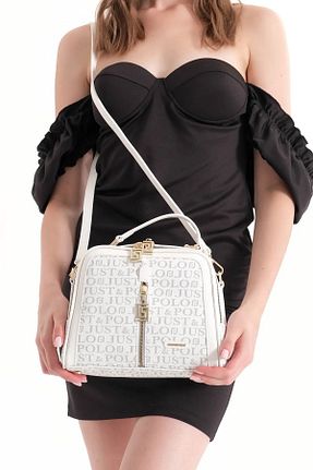 کیف دوشی سفید زنانه چرم مصنوعی Just Polo - کد 877880854