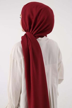 روسری زرشکی پنبه ای ALLDAY - کد 877902350