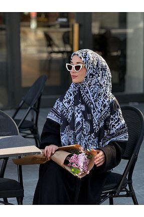 روسری طوسی پلی استر Ahivera - کد 877918524
