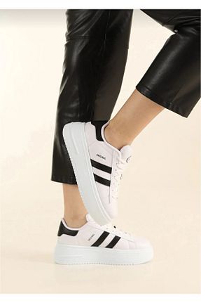 کفش اسنیکر بژ زنانه بند دار MODA - کد 877939361