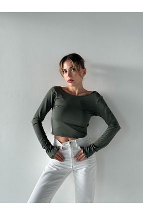 بادی طوسی زنانه یقه مربعی Moda Hour - کد 877983478