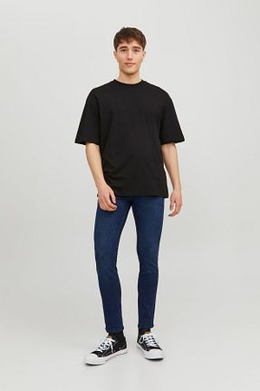 شلوار جین سرمه ای مردانه پاچه تنگ Jack & Jones - کد 825968668