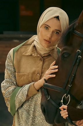 شال بژ زنانه ED Scarf - کد 767100983