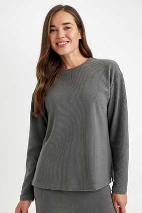 بلوز طوسی زنانه ساده Defacto - کد 848358904