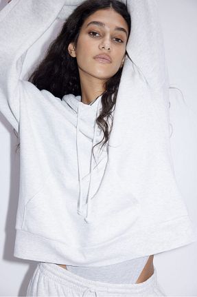 سوئیشرت طوسی زنانه ساده H&M - کد 876290535