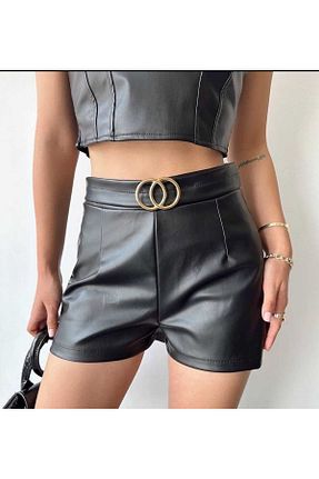 شلوارک و برمودا مشکی زنانه فاق بلند New Fashion - کد 878131426