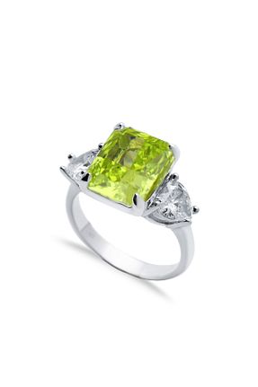 انگشتر نقره سبز زنانه زیرکن Silveranka - کد 878140275