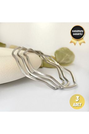دستبند استیل (فولاد) طوسی زنانه استیل (فولاد) nerora - کد 878152611
