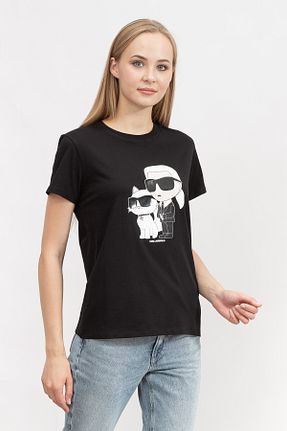 تیشرت مشکی زنانه اسلیم فیت Karl Lagerfeld - کد 829054032