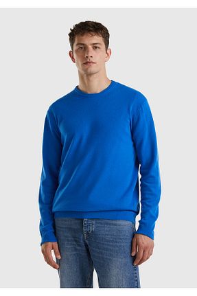 پلیور آبی مردانه ساده United Colors of Benetton - کد 772833966