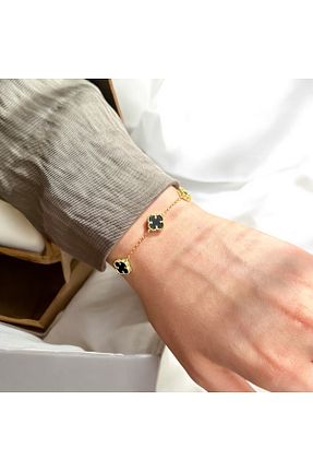 دستبند نقره مشکی زنانه 925 عیار LOTUS JW - کد 878133324