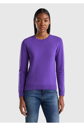 پلیور بنفش زنانه ساده United Colors of Benetton - کد 780921387