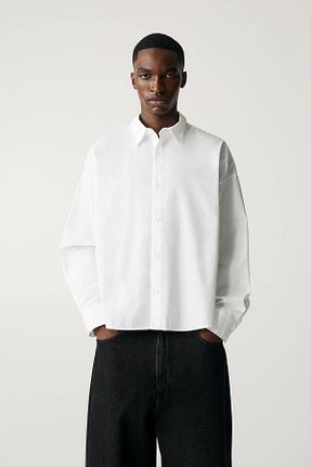 پیراهن سفید مردانه Boxy Pull & Bear - کد 878158866