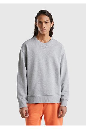 سوئیشرت طوسی مردانه ساده United Colors of Benetton - کد 659006589