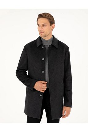پالتو پشمی طوسی مردانه اسلیم فیت Pierre Cardin - کد 878233015