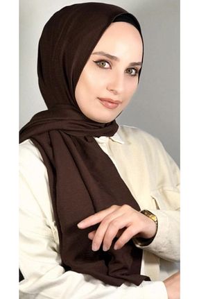 شال قهوه ای زنانه پنبه ای helya scarf - کد 878245596