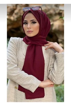 شال زرشکی زنانه پنبه ای helya scarf - کد 878249113