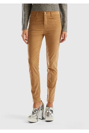 شلوار قهوه ای زنانه پنبه - الاستین United Colors of Benetton - کد 794816910