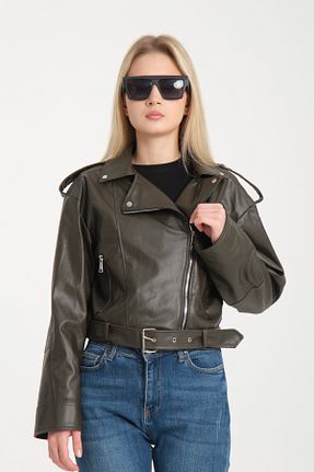 کاپشن خاکی زنانه اورسایز Esbersi - کد 878246182