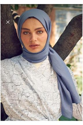 شال آبی زنانه پنبه ای helya scarf - کد 878249401