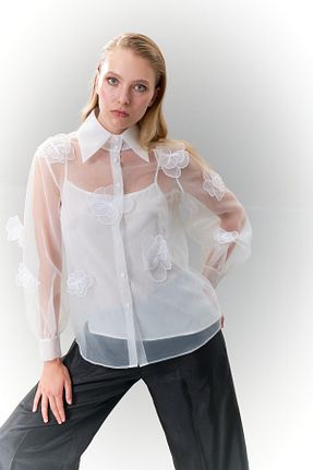 پیراهن سفید زنانه رگولار Roman - کد 850674449