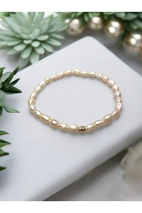 دستبند طلا سفید زنانه 14 عیار Altıncık - کد 878304910