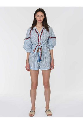 شلوارک و برمودا رنگی زنانه مخلوط کتان Roman - کد 702136774