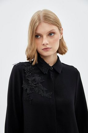 بلوز مشکی زنانه طرح دار Zühre - کد 878261040