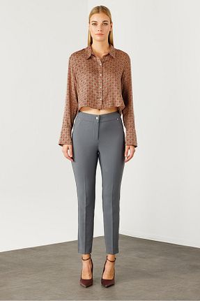 شلوار طوسی زنانه پارچه Moda İlgi - کد 878329174