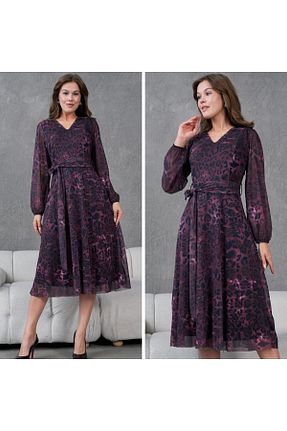 لباس سایز بزرگ رنگی زنانه توری CİXAPLE - کد 878324805