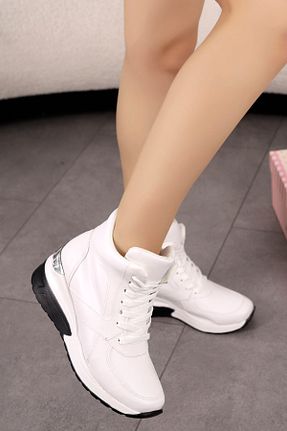 بوت / نیم بوت سفید زنانه چرم مصنوعی kajal ayakkabı - کد 878355971
