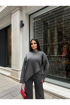 ست بالاتنه و پائین تنه طوسی زنانه تریکو LB Laluna Butik - کد 878354981