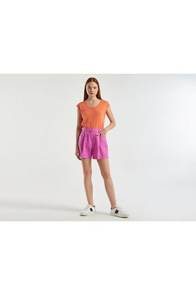 شلوارک و برمودا بنفش زنانه کتان United Colors of Benetton - کد 744288040