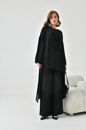 ست بالاتنه و پائین تنه مشکی زنانه بافتنی Garmi - کد 816939778