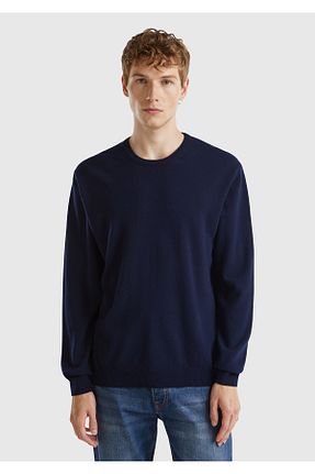 پلیور سرمه ای مردانه ساده United Colors of Benetton - کد 772834043