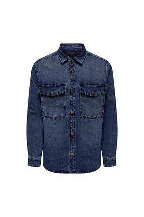 پیراهن آبی مردانه رگولار Only & Sons - کد 753057926