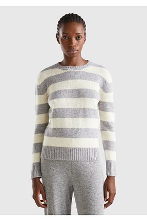 پلیور طوسی زنانه رگولار United Colors of Benetton - کد 774043260