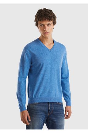 پلیور آبی مردانه ساده United Colors of Benetton - کد 848757862