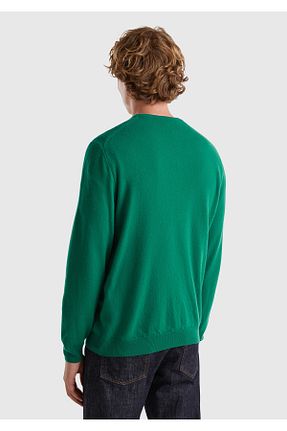 پلیور سبز مردانه ساده United Colors of Benetton - کد 853480230