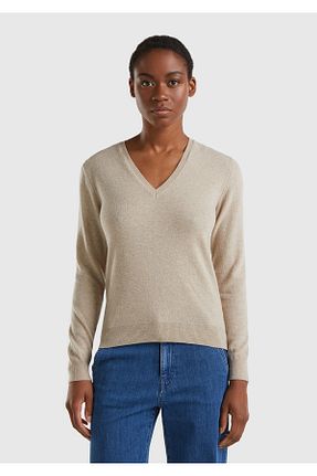 پلیور قهوه ای زنانه ساده United Colors of Benetton - کد 780921624