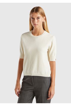 پلیور بژ زنانه ساده United Colors of Benetton - کد 859266570