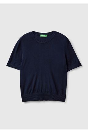پلیور سرمه ای زنانه ساده United Colors of Benetton - کد 848758095