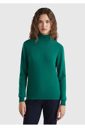 پلیور سبز زنانه ساده United Colors of Benetton - کد 848789595