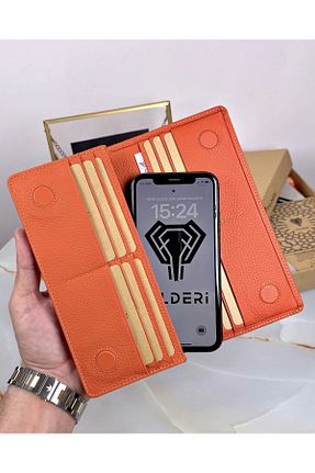 کیف پول نارنجی زنانه ابعاد بزرگ Fil Deri - کد 878482871