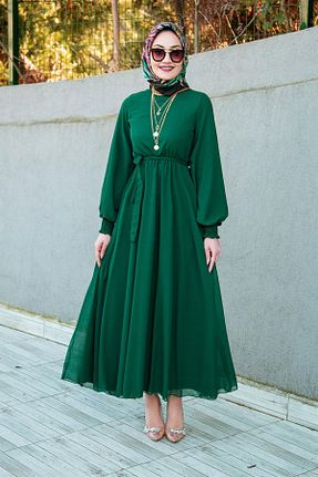لباس حجاب سبز زنانه اورسایز Tesettür Çarşım - کد 878480619