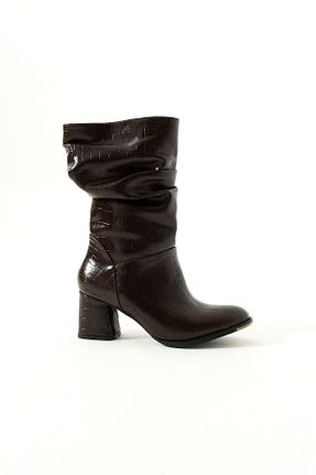 چکمه قهوه ای زنانه پاشنه متوسط (5-9 سانتی متر) Gökçe Shoes - کد 878480789