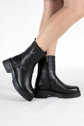 بوت / نیم بوت مشکی زنانه چرم خالص VENZA - کد 758386425