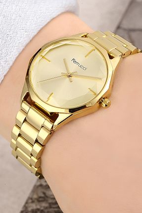 ساعت مچی طلائی زنانه 31-35 میلی متر Ferrucci - کد 711641493