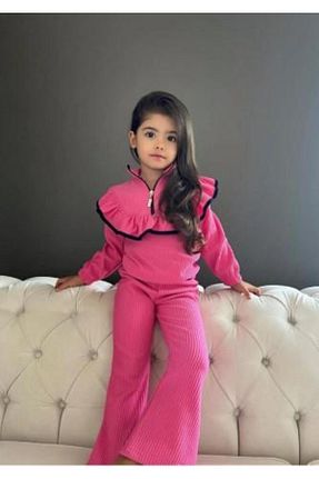 ست بالاتنه و پائین تنه صورتی بچه گانه بافتنی RAPAPA - کد 782034418