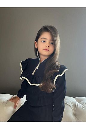 ست بالاتنه و پائین تنه مشکی بچه گانه بافتنی RAPAPA - کد 776877907